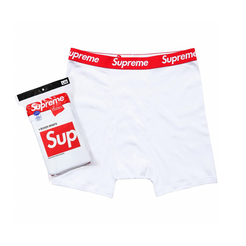 Supreme Hanes Boxerky Bílé M